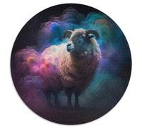 Puzzle da 1000 pezzi "Pecora Nebulosa" Puzzle rotondi da 1000 pezzi per adulti, per decorazioni per la casa, allenamento del cervello e regali per le feste, 67,5x67,5 cm