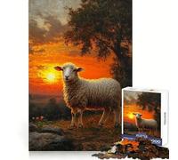 Puzzle da 1000 pezzi "Pecore al tramonto" per adolescenti, gioco di logica, antistress, taglio preciso, regalo artistico 38x26cm