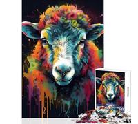 Puzzle da 1000 pezzi Pecore colorate con gocce Giocattolo educativo Ottimo regalo per gioco educativo Adatto per la decorazione della scrivania Dimensioni 50x75cm