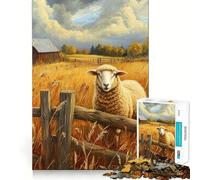 Puzzle da 1000 pezzi "Pecore in un campo" per adulti, gioco di logica e antistress, taglio preciso, regalo perfetto 50x75cm