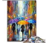 Puzzle da 1000 pezzi "People in the Rain" per adulti e adolescenti, gioco stimolante e gioco educativo per famiglie, per compleanni e Natale (26x38cm)