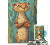 Puzzle da 1000 pezzi per adolescenti "A Jaguarundi", giocattolo decorativo da parete, per divertimento in famiglia, per rafforzare l'amore tra le coppie 50x75cm