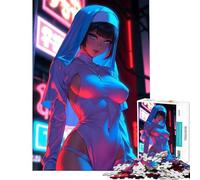 Puzzle da 1000 pezzi per adolescenti a tema suora cyberpunk gioco interattivo educativo e stimolante ideale come regalo per uomini e donne perfetto per la decorazione della casa (dimensioni 50x75cm)