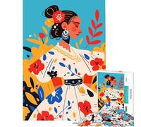 Puzzle da 1000 pezzi per adolescenti abito floreale latino illustrazione artistica minimalista gioco interattivo giocattolo educativo di Babbo Natale ideale per passare il tempo durante le vacanze