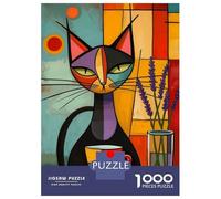 Puzzle Da 1000 Pezzi Per Adolescenti Abstract Cat And Coffee Puzzle Per Adulti Gioco Rompicapo Analisi E Logica Aiuta Ad Allenare Il Cervello 70x50cm/1000pcs