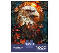 Puzzle Da 1000 Pezzi Per Adolescenti Abstract Eagle Stained Gl Puzzle Per Adulti Giocattolo Decorazione Da Parete Vacanza A Casa Ammazzare Il Tempo È Ideale Come Regalo 52x38cm/1000pcs