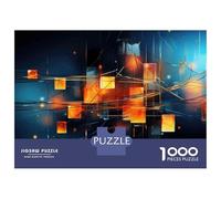 Puzzle Da 1000 Pezzi Per Adolescenti Abstract Orange Cubes Network Puzzle Per Adulti Antistress Giocattoli Divertenti E Spiritosi Regali Per Amici E Familiari 38x26cm/1000pcs