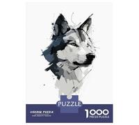 Puzzle Da 1000 Pezzi Per Adolescenti Abstract Wolf Vector Portrait in Watercolor Style Puzzle Per Adulti Giocattolo Decorazione Da Parete Vacanza A Casa Ammazzare Il Tempo È Ideale Come Regalo 52x38cm