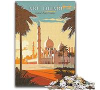 Puzzle da 1000 pezzi per adolescenti, Abu Dhabi Travel, con poster abbinato e foglio di quiz per età 14+ (26x38cm)