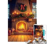 Puzzle da 1000 pezzi per adolescenti accogliente camino natalizio difficile e impegnativo gioco di assemblaggio impossibile adatto a persone dai 14 anni in su (38x52cm)