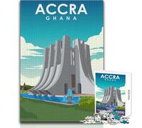 Puzzle da 1000 pezzi per adolescenti Accra Ghana Poster di viaggio Rompicapo Giochi per famiglie Taglio di precisione Idee regalo Dimensioni 38x26cm