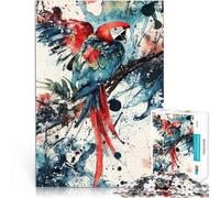 Puzzle da 1000 pezzi per adolescenti Acquerello Ara scarlatta Giocattoli di gioco impegnativi Collezione di artisti, Belle arti 38x26cm