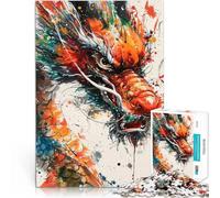 Puzzle da 1000 pezzi per adolescenti Acquerello del drago Giocattoli Giochi Educativi Antistress Migliorare l'amore tra le coppie 75x50cm