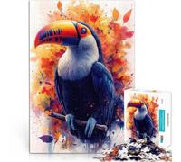 Puzzle da 1000 pezzi per adolescenti Acquerello di tucano Gioco di famiglia antistress sfida difficile Migliorare l'amore tra le coppie 38x26cm