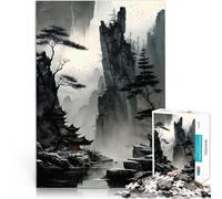 Puzzle da 1000 pezzi per adolescenti Acquerello in stile cinese Giocattolo educativo per l'apprendimento perché è ideale come regalo per tutta la famiglia 52x38cm