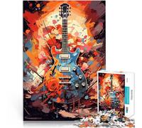 Puzzle da 1000 pezzi per adolescenti Acquerello per chitarra elettrica Difficile Duro Decorazione murale Regali unici per compleanno e Natale 52x38cm