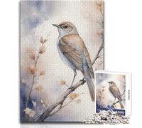 Puzzle da 1000 pezzi per adolescenti, acquerello, usignolo su ramo, rilassante, per il tempo libero, preciso, ad incastro, giocattolo di precisione, dimensioni 38x52cm