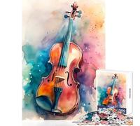 Puzzle da 1000 pezzi per adolescenti acquerello violino giocattoli antistress regali di Babbo Natale segreto gioco rompicapo lista dei desideri con Babbo Natale dimensioni 50x75cm