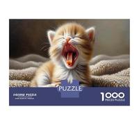 Puzzle Da 1000 Pezzi Per Adolescenti Adorable Kitten Yawn Puzzle Per Adulti Giochi Rilassanti Decorazione Per La Casa Offerta Come Regalo Per Tutta La Famiglia 52x38cm/1000pcs