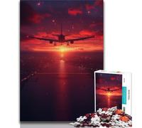 Puzzle da 1000 pezzi per adolescenti, aerei al tramonto, puzzle per adolescenti, gioco stimolante, ideale come regalo per tutta la famiglia (dimensioni 38x26cm)