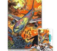 Puzzle da 1000 pezzi per adolescenti Aereo smarrito, gioco stimolante e gioco in famiglia con pezzi completamente interconnessi di forma casuale 38x26cm