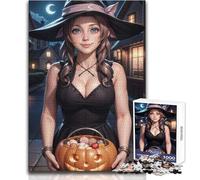 Puzzle da 1000 pezzi per adolescenti Aerith nei panni della strega di Halloween Bellissimo gioco di design Migliora la memoria Regalo per compleanni Dimensioni 50x75cm