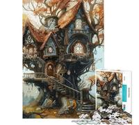 Puzzle da 1000 pezzi per adolescenti affascinante casa nella foresta puzzle per adulti giochi divertenti decorazione per la casa compleanni e occasioni speciali (dimensioni 38x26cm)