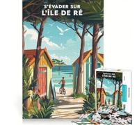 Puzzle da 1000 pezzi per adolescenti, Affiche Ile De Ré S'évader, Relaxing Games, Fun at Home Activities, Great Gift for Gaming 50x75cm