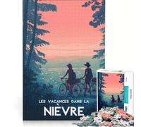 Puzzle da 1000 pezzi per adolescenti, Affiche Paysage Nièvre, giochi per famiglie, antistress, regali per amici e familiari 38x26cm