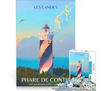 Puzzle da 1000 pezzi per adolescenti, Affiche Phare De Contis, Giochi educativi, Attività divertenti a casa, Collezione d'artista, Belle arti 38x26cm