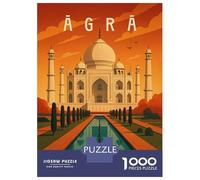 Puzzle Da 1000 Pezzi Per Adolescenti Agra Travel Poster India - Taj Mahal & Indian Majesty Puzzle Per Adulti Gioco Per Famiglie Decorazione Perfetta Attività Divertenti A Casa 52x38cm/1000pcs
