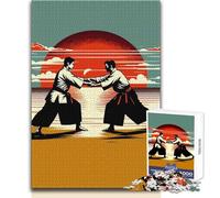 Puzzle da 1000 pezzi per adolescenti Aikido Combattimento Tramonto Arte Gioco stimolante Giocattoli Decorazione murale Regalo per compleanni Dimensioni 50x75cm