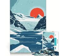 Puzzle da 1000 pezzi per adolescenti Alaska Minimalist Art Seamless Fit Art Gioco per la mente Regalo Tempo libero Gioco Natale Arte per il tempo libero (38x52cm)