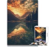 Puzzle da 1000 pezzi per adolescenti, Alba in montagna, ideale per momenti di relax, giocattolo da gioco con fustella di precisione, dimensioni 50x75cm