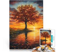 Puzzle da 1000 pezzi per adolescenti albero al tramonto in autunno Gioco a quiz Attività divertenti a casa, regali di compleanno, regali di viaggio, 75x50cm
