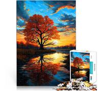Puzzle da 1000 pezzi per adolescenti Albero al tramonto in autunno Taglio di precisione Decorazione murale Regali unici per compleanno e Natale 70x100cm