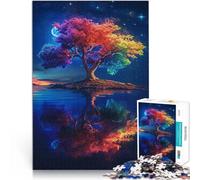 Puzzle da 1000 pezzi per adolescenti Albero arcobaleno cosmico Riduzione dello stress interessante offerte come regali per tutta la famiglia 75x50cm