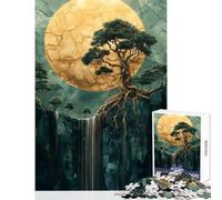 Puzzle da 1000 pezzi per adolescenti Albero bonsai con cascata dorata Fantastici giocattoli antistress testurizzati Ottimi regali e giocattoli Gioco pratico Interessante riduzione dello stress 38x26cm