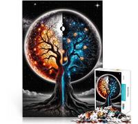 Puzzle da 1000 pezzi per adolescenti Albero Cosmico del Fuoco e del Ghiaccio Gioco impegnativo Migliorare l'amore tra le coppie 38x26cm