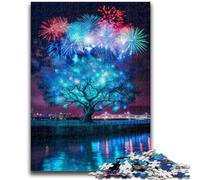 Puzzle da 1000 pezzi per adolescenti, albero dei fuochi d'artificio colorato, per età pari o superiore a 14 anni, giocattolo educativo intellettuale decompressivo, ottimo regalo, 50x75cm
