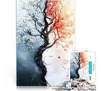 Puzzle da 1000 pezzi per adolescenti Albero della fortuna a doppia divisione Gara di velocità delle mani Decorazione perfetta 38x26cm