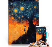 Puzzle da 1000 pezzi per adolescenti Albero della notte stellata Per il divertimento in famiglia Migliorare l'amore tra le coppie 38x26cm