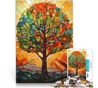 Puzzle da 1000 pezzi per adolescenti Albero della vita in vetro colorato Gioco intellettuale perché è ideale come regalo per tutta la famiglia 38x26cm