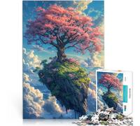 Puzzle da 1000 pezzi per adolescenti Albero di Sakura solitario Allena il tuo cervello e le tue mani Lista dei desideri con Babbo Natale 50x70cm
