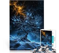 Puzzle da 1000 pezzi per adolescenti Albero mistico con fulmini Allena il tuo cervello e le tue mani Migliorare l'amore tra le coppie 38x26cm