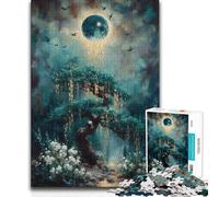 Puzzle da 1000 pezzi per adolescenti Albero mistico sotto una luna luminosa Analisi e gioco di logica rompicapo per ragazzi dai 14 anni in su 38x26cm