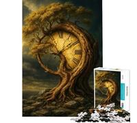 Puzzle da 1000 pezzi per adolescenti albero orologio paesaggio naturale puzzle per adulti giochi divertenti decorazione murale stimola l'esercizio mentale (dimensioni 38x26cm)