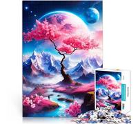 Puzzle da 1000 pezzi per adolescenti Albero rosa magico Giocattolo educativo intellettuale decomprimente Giocattoli per la decorazione della casa 38x26cm