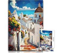Puzzle da 1000 pezzi per adolescenti Alberobello Italia Street View Gioco stimolante Giocattoli Decorazione da parete Regalo per compleanni Dimensioni 38x52cm