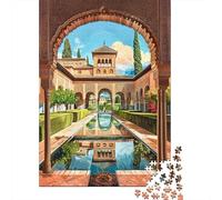 Puzzle Da 1000 Pezzi Per Adolescenti Alhambra Palace Courtyard Puzzle Per Adulti Giochi Rilassanti Decorazione Per La Casa Regali Di Compleanno E Unici 52x38cm/1000pcs